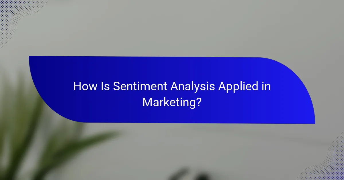 How Is Sentiment Analysis Applied in Marketing?