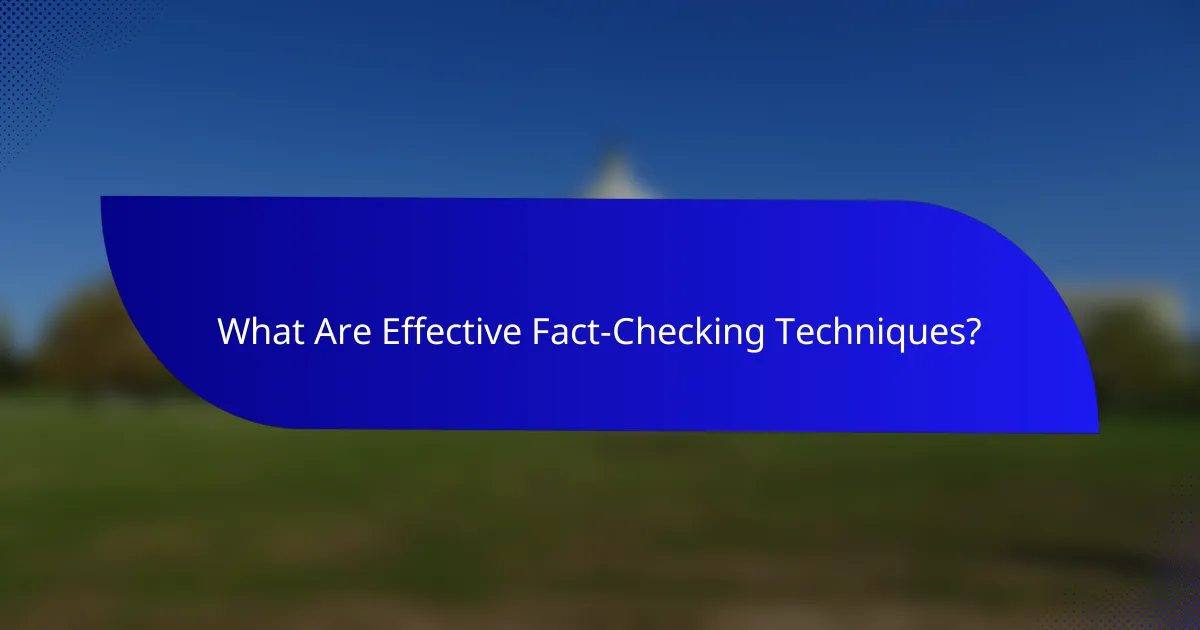 What Are Effective Fact-Checking Techniques?