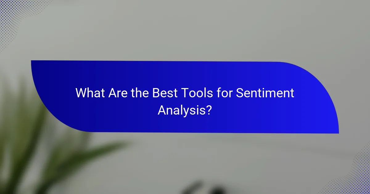 What Are the Best Tools for Sentiment Analysis?