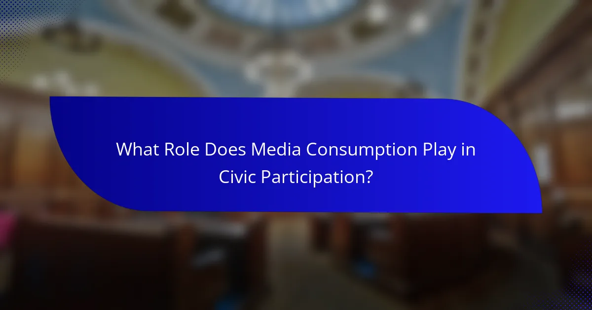 What Role Does Media Consumption Play in Civic Participation?