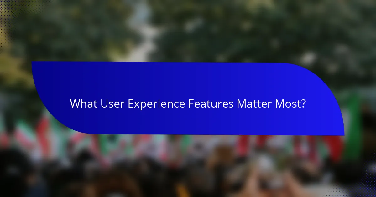 What User Experience Features Matter Most?